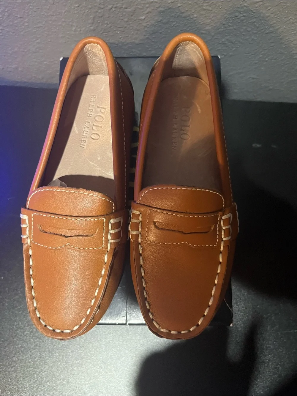 Polo by Ralph Lauren Cognac Leather Kids Loafers